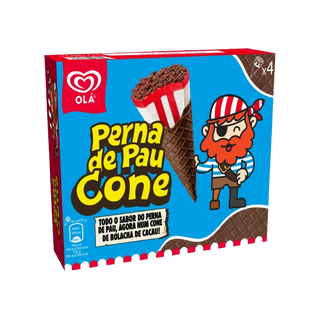 Olá Gelado Cone Perna de Pau Multipack 6x4