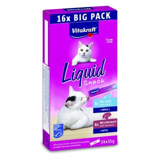 Vitakraft cat liquid snack multipack 16x15g salmone e fegato