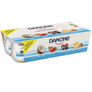 Yogur Macedonia Fresa Coco Frutas Del Bosque Danone P-8X120G