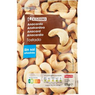 Anacardos Tostados Sin Sal Eroski, Bolsa 175 G (25616939)