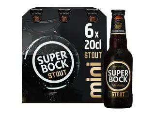 CERVEJA PRETA SUPER BOCK:STOUT MINI 6X0.20 L
