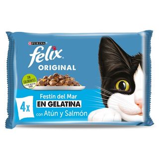 Alimento Para Gatos En Gelatina Sabor Pescado Félix Bolsa 340 G