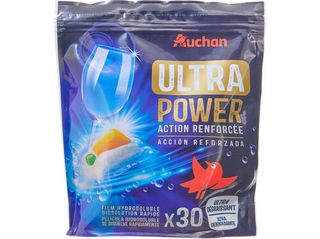 DETERGENTE LOIÇA MÁQUINA AUCHAN PASTILHAS ULTRAPOWER 30UN