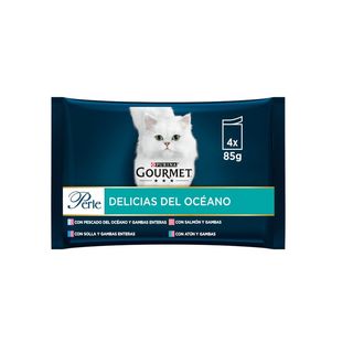 Gourmet Perle Delicias Del Océano En Salsa Sobre Para Gatos 0.34Kg