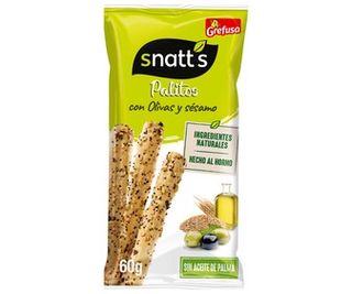 Palitos de Trigo con Olivas y Sésamo Snatts 60 G.
