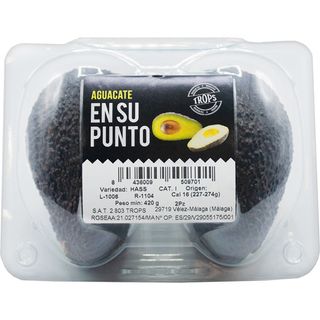 Fruteria En Su Punto Aguacate Variedad Hass Bandeja 420 G 2 Unidades