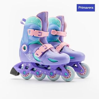 Patines Línea Niños Oxelo Play 5 Menta 30/32 Verde