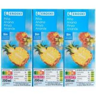 Bebida De Piña Sin Azúcar Añadido Eroski Pack 6X20 Cl. (23087455)