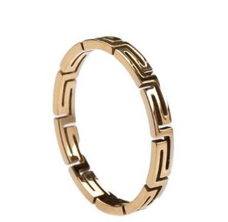 LIFE Obrączka wzór grecki R-47, kolor złota, rozm. L