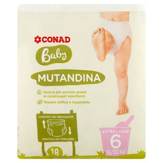 CONAD Baby Mutandina Extra Large 6 15/30 kg 18 pz - 8003170089648