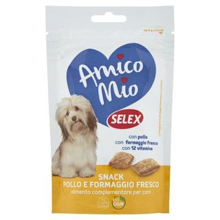 Selex Amico Mio Cane Snack Con Pollo, Cereali E Ripieno Di Formaggio Fresco 60 G - 408097