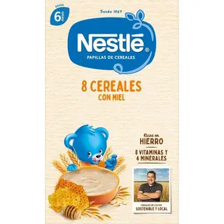 Papilla 8 Cereales Con Miel Nestlé, Caja 475 Uds