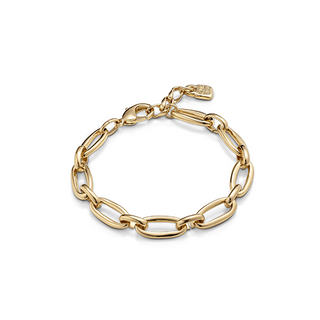Pulsera Bañada En Oro 18K De Eslabón Ovalado Mediano Oro L
