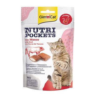 Gimcat Bocaditos Nutri Pockets Buey Para Gatos 0.06Kg