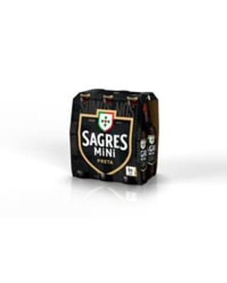 Cerveja Sagres mini preta 6x25 cl
