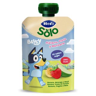 Alimento Infantil Con Puré Plátano, Fresa Y Manzana Hero Bolsa 100 G