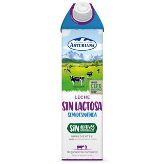 Asturiana Leche Sin Lactosa Semidesntada, 1L