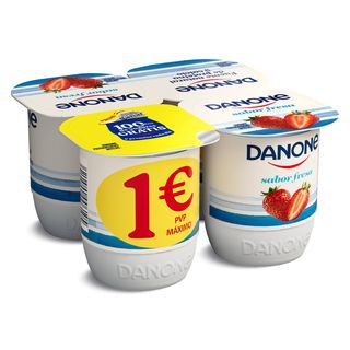 Yogur Sabor Fresa Danone Pack 4 X 120 G