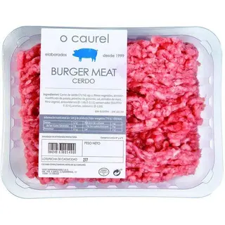 Burguer Meat De Cerdo O Caurel, Bandeja 400 Gr.
