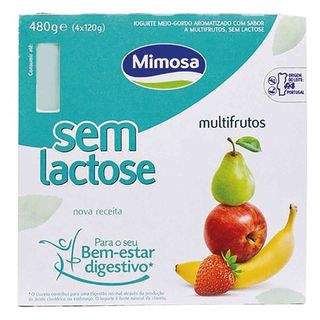 Iogurte Aroma Multifrutos sem Lactose Mimosa (emb. 480 gr (4 un))