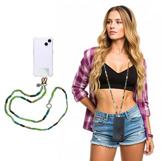 Tracolla smartphone e borsetta perline verdi 120 cm – Fashionally