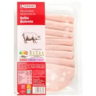Mortadela estilo Bolonia EROSKI, bandeja 150 g (25914854)