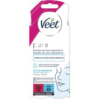 Veet bandas cera facial 20 ud