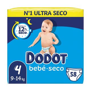 Pañales Bebé Seco Talla 4 de 9 a 14 Kg - Dodot - 58 unidades 4015400870715