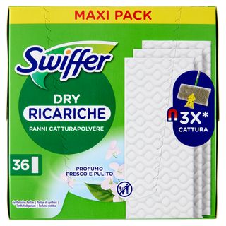Swiffer Panni Catturapolvere per Scopa Swiffer Profumo Fresco e Pulito - Ricarica 36 Panni