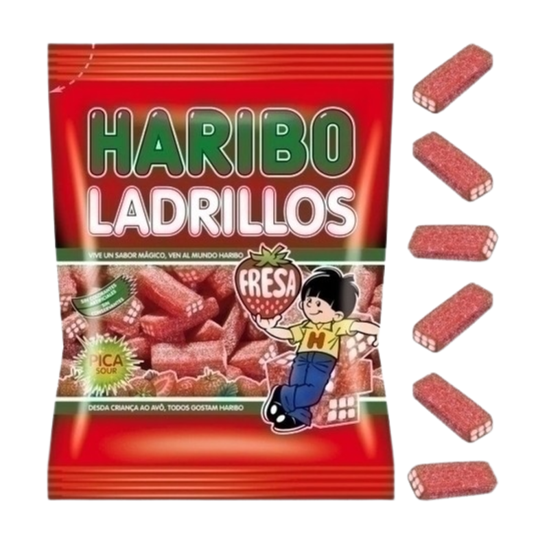 Haribo Tijolos Morango Pica 100g