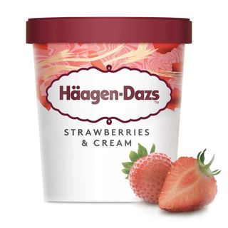 Gelado Strawberries & Cream Häagen-Dazs (emb. 460 ml)