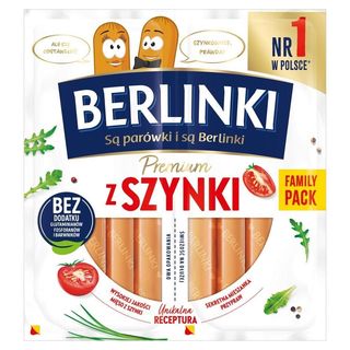 Berlinki Premium Parówki z szynki 360 g (2 x 180 g)