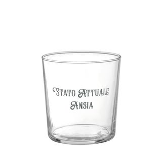 Bicchiere in vetro 360 ml - scritta Ansia