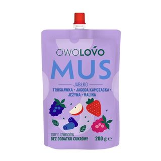 Owolovo Mus jabłko-truskawka-jagoda kamczacka-jeżyna-malina 200 g