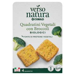 CONAD VERSO NATURA Quadratini Vegetali con Broccoli Biologici 4 Quadratini 160 g - 8003170090088