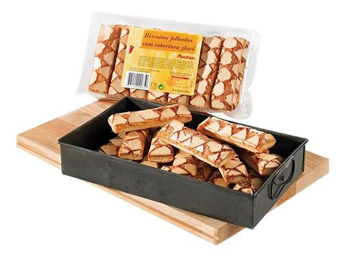 BISCOITOS FOLHADOS COM COBERTURA GLACÊ AUCHAN 200G