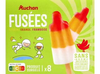 GELADO AUCHAN LIMÃO LARANJA FRAMBOESA 8X60ML