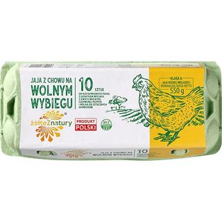 Jaja z wolnego wybiegu bez GMO żółte z natury 10 szt.
