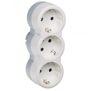 Adaptador Para Conexiones Frontales 3X2P+T Blanco/Gris