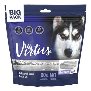 Virtus snack dog mini strips 500g merluzzo dell'alaska