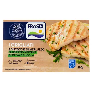 Frosta 2 Bistecche Di Merluzzo Olio Extravergine Di Oliva E Rucola 250 G