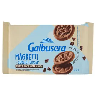 Galbusera Magretti -30% di Grassi* con Gocce di Cioccolato 6 x 43,3 g - 8002190001852