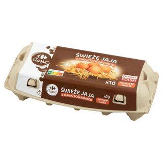 Carrefour Classic Świeże jaja z chowu ściółkowego M 10 sztuk