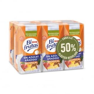 Zumo Tropical Sin Azúcar Añadido Bifrutas Pack 6 Briks De 200 Ml.