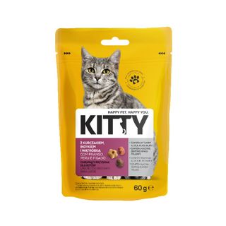 Kitty Chrupiący Przysmak dla kotów z kurczakiem, indykiem i wątróbką 60 g