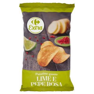 Carrefour Extra Patatine gusto Lime e Pepe Rosa 100 g