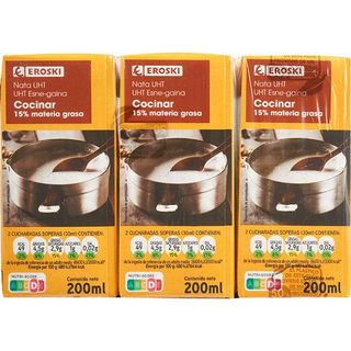 Nata Para Cocinar Eroski, Pack 3X200 Ml (25591140)