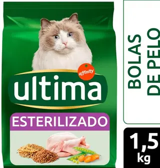 Comida Gato Esterilizado Ultima Bolas Pelo 1.5 Kg