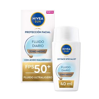 Fluido Diario Nivea Sun Ultraligero Tono Medio Spf50+ 40Ml