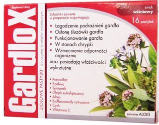 GardloX Pastylki ziołowe o smaku wiśniowym 16 pastyl.